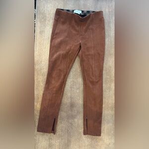 Anthropologie Faux Suede Brown Leggings
